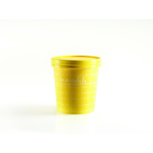 Soup to go Container PE-beschichtet mit Hartpapierdeckel mmmhh 450ml gelb (KTN=250 STÜCK) Produktbild Front View L