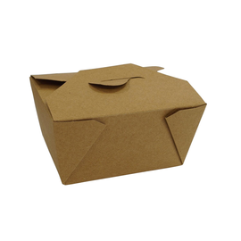 Mitnahmebox Leo braun Kraft / Größe 1 PE-Beschichtung / 130x105x65mm / 700ml Faltverschluss (KTN=450 STÜCK) Produktbild