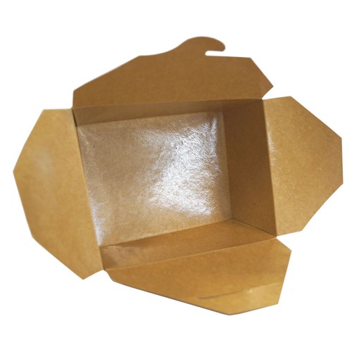 Mitnahmebox Leo braun Kraft / Größe 1 PE-Beschichtung / 130x105x65mm / 700ml Faltverschluss (KTN=450 STÜCK) Produktbild Additional View 2 L