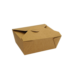 Mitnahmebox Leo braun Kraft / Größe 8 PE-Beschichtung / 165x131x64mm / 1250ml Faltverschluss (KTN=450 STÜCK) Produktbild