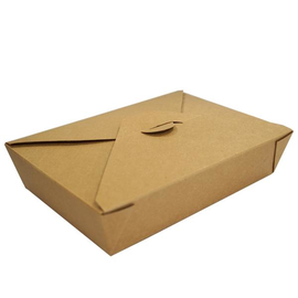 Mitnahmebox Leo braun Kraft / Größe 2 PE-Beschichtung / 215x160x50mm / 1300ml Faltverschluss (KTN=200 STÜCK) Produktbild