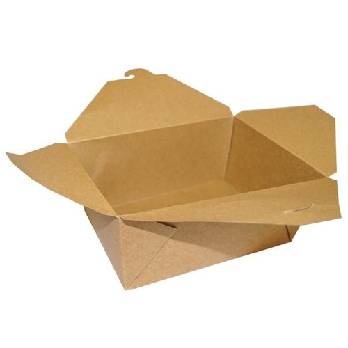 Mitnahmebox Leo braun Kraft / Größe 4 PE-Beschichtung / 215x160x90mm / 2700ml Faltverschluss (KTN=160 STÜCK) Produktbild Additional View 1 L