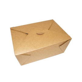 Mitnahmebox Leo braun Kraft / Größe 4 PE-Beschichtung / 215x160x90mm / 2700ml Faltverschluss (KTN=160 STÜCK) Produktbild