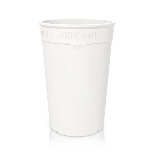 ÖkoCup Mehrweg Becher 0,3l / weiß Produktbild
