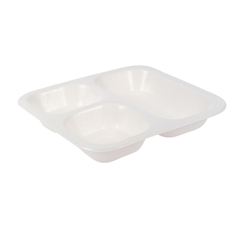XPS Siegelschalen 3-geteilt / 262x247x40mm / 900ml / weiß /603 (PACK=50 STÜCK) Produktbild