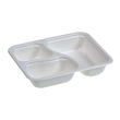 Bagasse Siegelschale 3-geteilt / 227x178x45mm / Bio laminiert / weiß (KTN=250 STÜCK) Produktbild