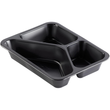 PP Siegelschale / 3-geteilt 227x178x40mm / 445/205/280ml / schwarz (KTN=216 STÜCK) Produktbild