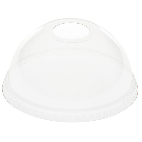 rPET Kuppeldeckel mit Loch für Crystal Glas ecoecho 270/360ml transparent (PACK=60 STÜCK) Produktbild Front View L