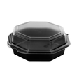PS Salatschalen mit Klappdeckel Octaview 160x160x60mm / 400ml / schwarz-transparent / Duni 127765 (KTN=405 STÜCK) Produktbild