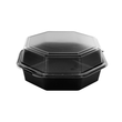PS Salatschalen mit Klappdeckel Octaview 190x190x80mm / 850ml / schwarz-transparent / Duni 127801 (KTN=270 STÜCK) Produktbild