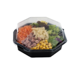 PS Salatschalen mit Klappdeckel Octaview 190x190x80mm / 850ml / schwarz-transparent / Duni 127801 (KTN=270 STÜCK) Produktbild Additional View 2 S