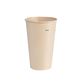 Bagasse Smoothie Cup 470ml Breeze Becher/ Ø90mm Höhe 137mm mit Eichstrich 400ml / DUNI (PACK=36 STÜCK) Produktbild