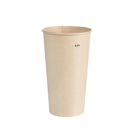 Bagasse Smoothie Cup 590ml Breeze Becher / Ø90mm Höhe 151mm mit Eichstrich / 500ml / Duni (PACK=36 STÜCK) Produktbild