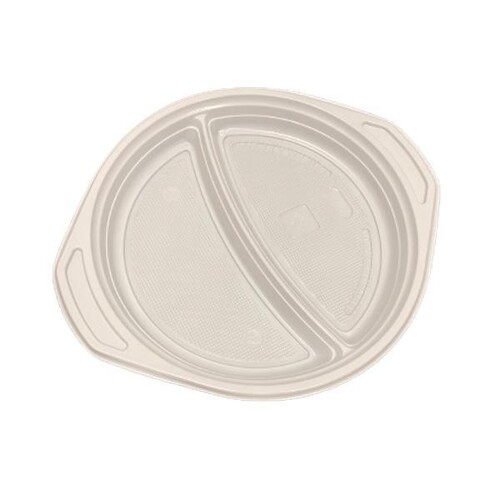 PP Menüteller 2-geteilt Ø22cm weiß reuse / Mehrweg (PACK=100 STÜCK) Produktbild