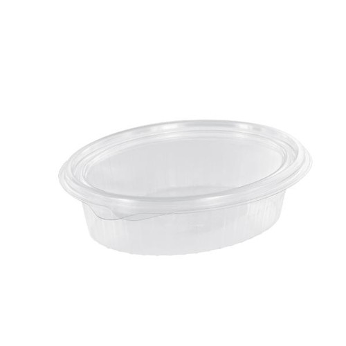 PET Salatschalen oval mit Klappdeckel 144x115x50mm / 375ml / transparent / 2110-161 (PACK=50 STÜCK) Produktbild Additional View 1 L