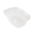 rPET Salatschalen oval mit Klappdeckel 200x160x51mm / 750ml / transparent (PACK=50 STÜCK) Produktbild Additional View 3 S