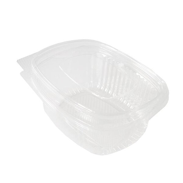 rPET Salatschalen oval mit Klappdeckel 200x160x51mm / 750ml / transparent (PACK=50 STÜCK) Produktbild Additional View 3 XL