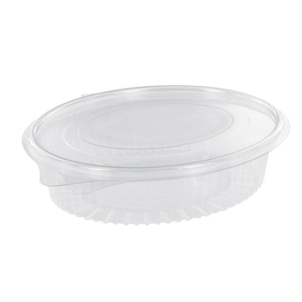 rPET Salatschalen oval mit Klappdeckel 200x160x51mm / 750ml / transparent (PACK=50 STÜCK) Produktbild Additional View 1 XL
