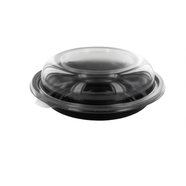 PET Salatschalen UFO mit Deckel 225x450mm / 750ml / schwarz- transparent / 2140-245 (KTN=100 STÜCK) Produktbild