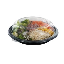 PET Salatschalen UFO mit Deckel 225x450mm / 750ml / schwarz- transparent / 2140-245 (KTN=100 STÜCK) Produktbild