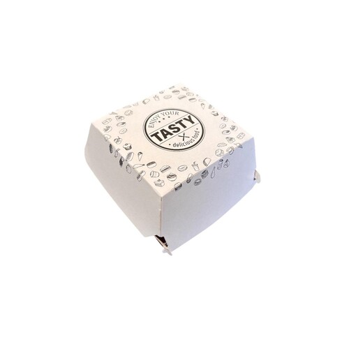 Burgerbox weiß 90x90x70mm / Tasty (PACK=100 STÜCK) Produktbild Front View L