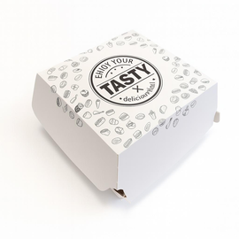 Burgerbox weiß 115x115x70mm / Tasty (PACK=100 STÜCK) Produktbild