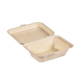 Bagasse Menüschale ungeteilt / 185x143x62mm / 530ml / weiß / ecoecho (PACK=60 STÜCK) Produktbild