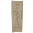 Holz Besteckset 4-teilig (Löffel, Gabel, Messer, Serviette) in geschlossener Papierhülle (KTN=100 SETS) Produktbild
