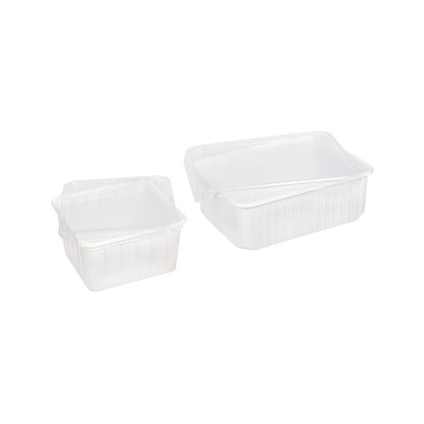 PP Uni Schale 180x133x68mm 1000g weiß gerippt (PACK=50 STÜCK) Produktbild Additional View 1 XL