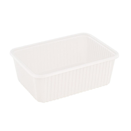 PP Uni Schale 180x133x68mm 1000g weiß gerippt (PACK=50 STÜCK) Produktbild