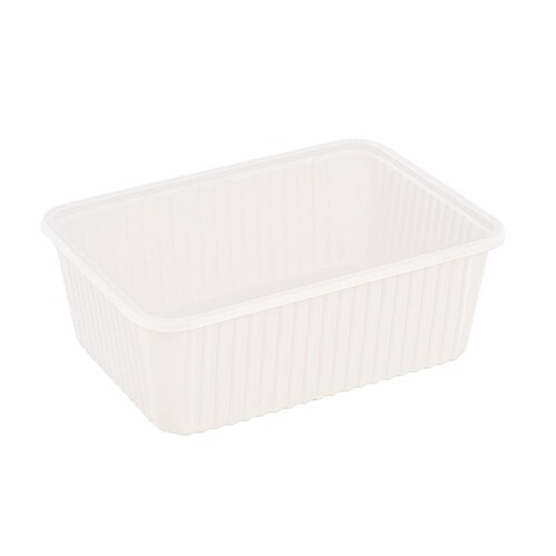 PP Uni Schale 180x133x68mm 1000g weiß gerippt (PACK=50 STÜCK) Produktbild Front View L
