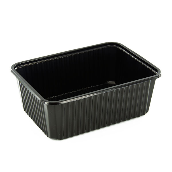 PP Uni Schale 180x133x64mm 1000g schwarz (PACK=50 STÜCK) Produktbild Front View XL