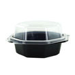 PS Salatschalen mit Klappdeckel Octaview 190x190x60mm / 640ml / schwarz-transparent / Duni 127800 (PACK=270 STÜCK) Produktbild Additional View 2 S