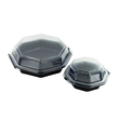 PS Salatschalen mit Klappdeckel Octaview 118x118x60mm / 200ml / schwarz-transparent / Duni 866013 (PACK=375 STÜCK) Produktbild Additional View 1 S