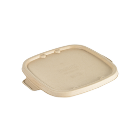 Bagasse Deckel für Cube Bowls Schale 900+1200ml / 196817+196819 / eckig / 219x185x11mm / nature / Duni 196821 (PACK=40 STÜCK) Produktbild