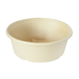 Bagasse Salatschalen ecoecho rund Ø154 x 56mm / 600ml / braun / Duni 198929 (PACK=40 STÜCK) Produktbild
