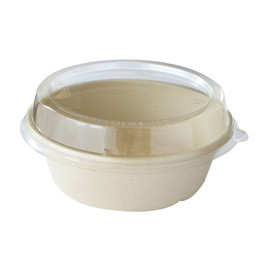 Bagasse Salatschalen ecoecho rund Ø194 x 65mm / 1200ml / nature / Duni 169213 (PACK=40 STÜCK) Produktbild