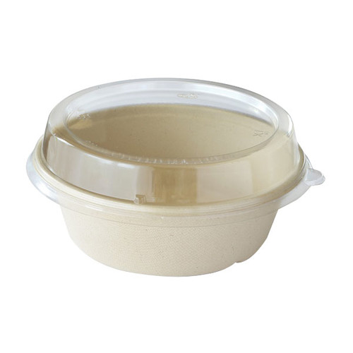 Bagasse Salatschalen ecoecho rund Ø194 x 65mm / 1200ml / nature / Duni 169213 (PACK=40 STÜCK) Produktbild Front View L