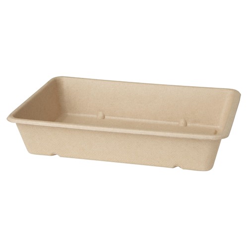 Bagasse Boxen BIOPACK rechteckig 230x155x46mm / 1200ml / nature / Duni (PACK=40 STÜCK) Produktbild Front View L