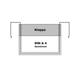 Drahtbügeltasche DIN A4 Querformat mit Klappe Produktbild