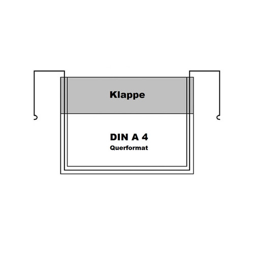 Drahtbügeltasche DIN A4 Querformat mit Klappe Produktbild Front View L