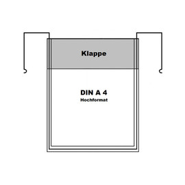 Drahtbügeltasche DIN A4 Hochformat mit Klappe Produktbild