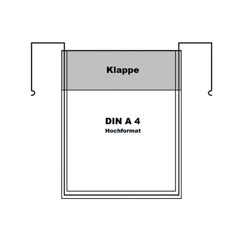 Drahtbügeltasche DIN A4 Hochformat mit Klappe Produktbild Front View L