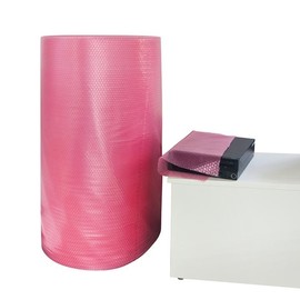 LDPE Luftpolsterfolie antistatisch rosa / 60cm x 100m / 80µ /  2-lagig (RLL=100 METER) Produktbild