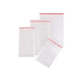 LDPE Luftpolsterbeutel transparent 150 x 250 + 50mm Klappe / 80µ / 3-lagig mit Selbstklebeverschluss (KTN=500 STÜCK) Produktbild