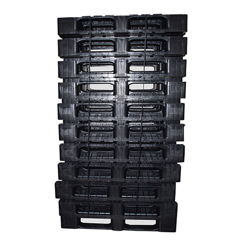 HDPE Reinraumpalette schwarz 80 x 120 x 16,3cm / mit Sicherungsrand aus Regenerat Produktbild Additional View 5 L