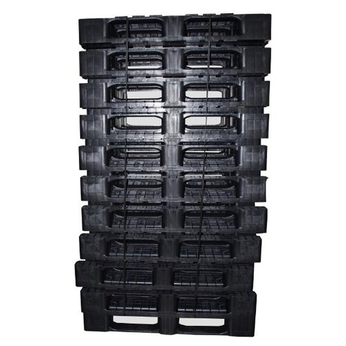 HDPE Reinraumpalette schwarz 80 x 120 x 16,3cm / mit Sicherungsrand aus Regenerat Produktbild Additional View 3 L