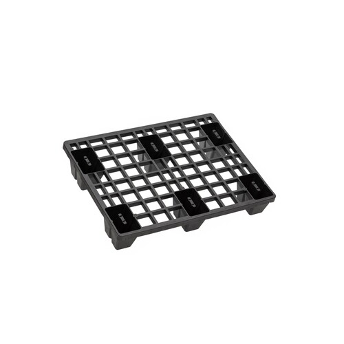 HDPE Leichtpalette schwarz 60 x 80cm / mit Sicherungrand / 6 Füße Produktbild
