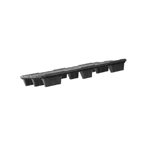 HDPE Leichtpalette schwarz 80 x 120 cm / mit Sicherungrand / 9 Füße Produktbild Additional View 4 L
