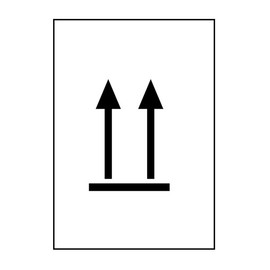 PE Rollenetiketten mit Warndruck 74x105mm "Pfeile" (Oben) (1Rll=1000ST) (RLL=1000 STÜCK) Produktbild